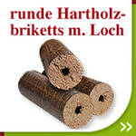 runde Briketts aus Hartholz mit Loch